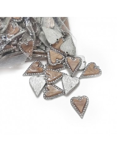 Dije strass corazón níquel/sepia...
