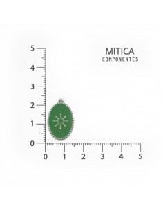 Dije esmaltado verde/níquel...