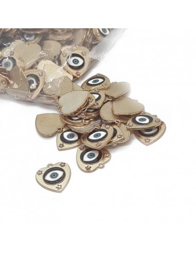 Dije strass corazón dorado TD1207 [1 u]