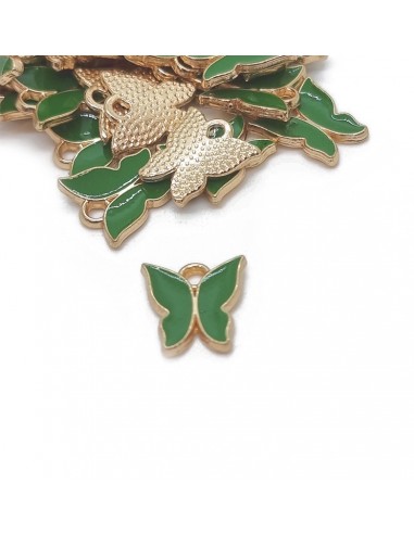 Dije esmaltado mariposa verde/dorado...