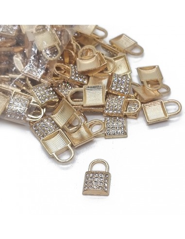 Dije strass candado dorado TD2340 [1 u]