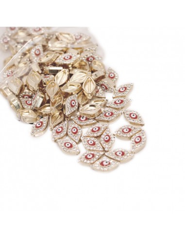 Ojo Rojo de Strass dorado Art....