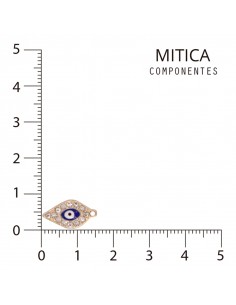 Ojo Azul de Strass Dorado...