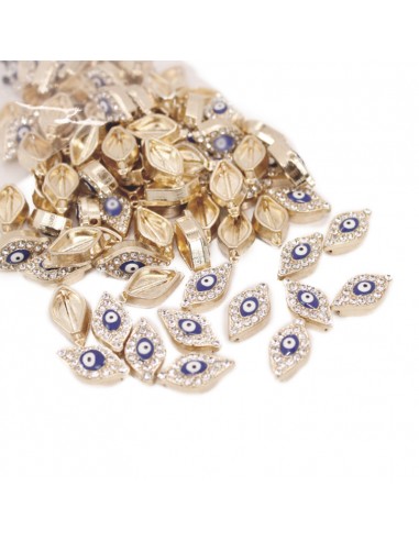 Ojo Azul de Strass Dorado Art....