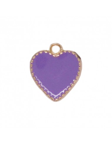 Dije esmaltado Corazón Lila/Dorado...