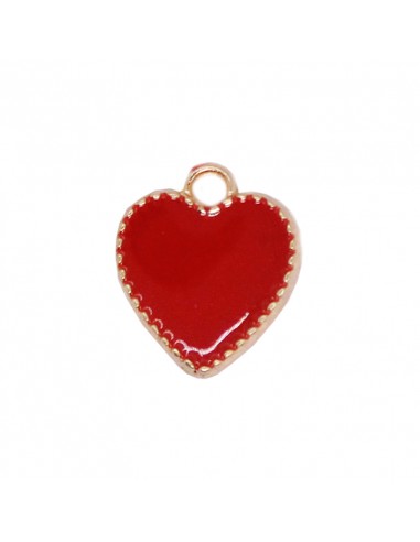 Dije esmaltado Corazón Rojo/Dorado...