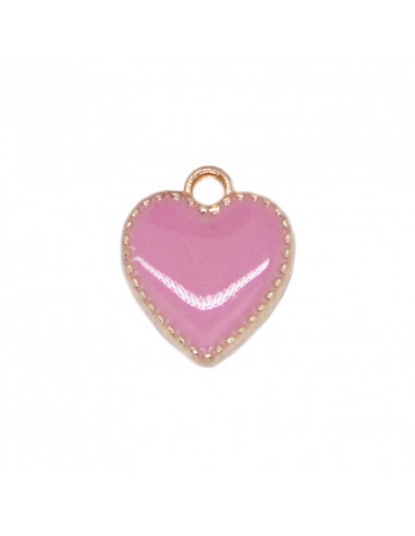Dije esmaltado Corazón Rosa/Dorado...