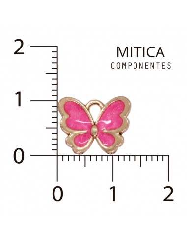 Dije esmaltado Mariposa Fucsia/Dorado...