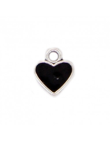 Dije esmaltado Corazón Negro/Níquel...