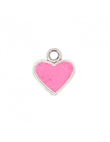 Dije esmaltado Corazón Fucsia/Níquel...