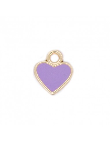 Dije esmaltado Corazón Lila/Dorado...