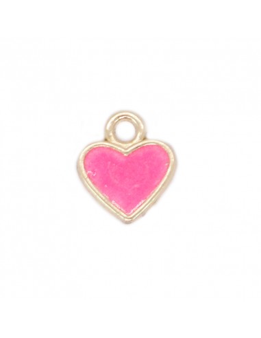 Dije esmaltado Corazón Fucsia/Dorado...