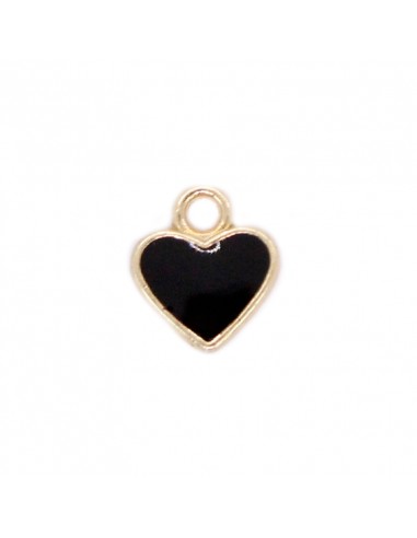 Dije esmaltado Corazón Negro/Dorado...