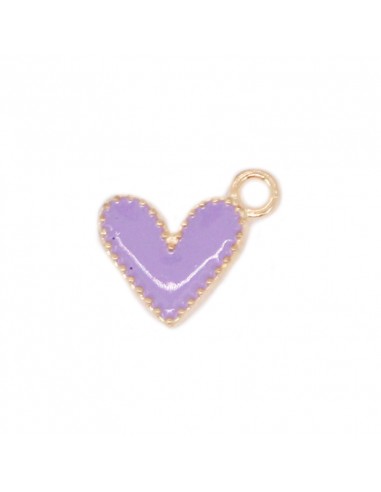 Dije esmaltado Corazón Lila/Dorado...