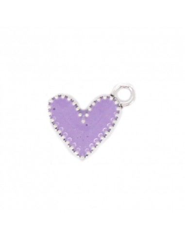 Dije esmaltado Corazón Lila/Níquel...