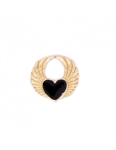 Dije esmaltado Corazón Negro/Dorado...