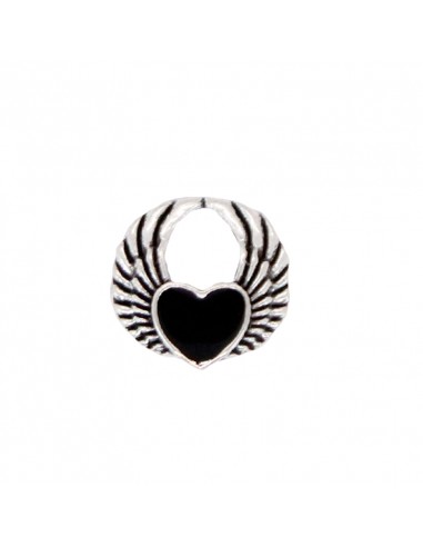 Dije esmaltado Corazón Negro/Níquel...