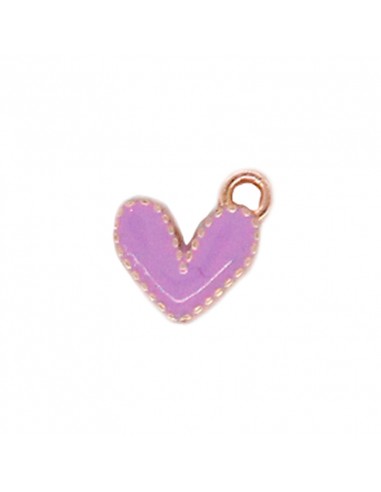 Dije esmaltado Corazón Lila/Dorado...