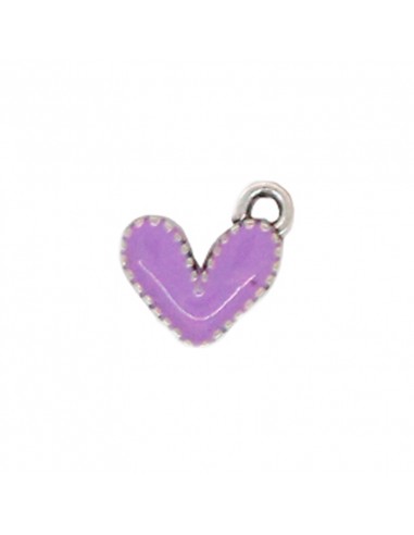 Dije esmaltado Corazón Lila/Níquel...