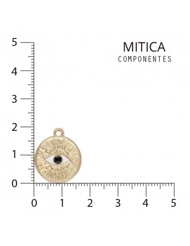 Dije esmaltado Medalla Ojo Dorado...