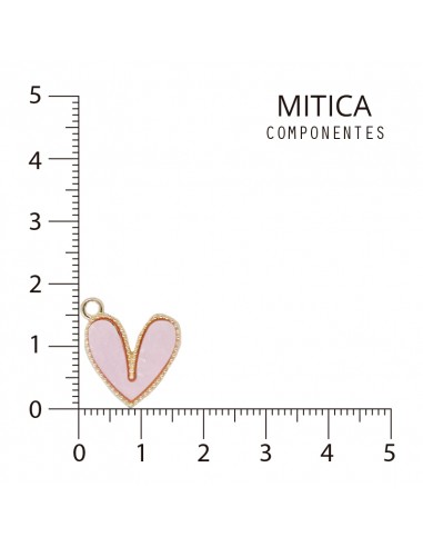 Dije Corazón Acrílico Rosa Art.A1990...
