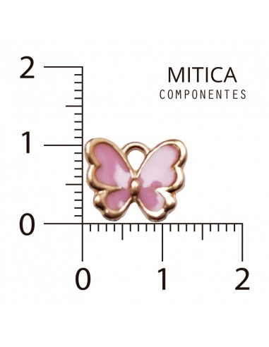 Dije esmaltado Mariposa Rosa/Dorado...