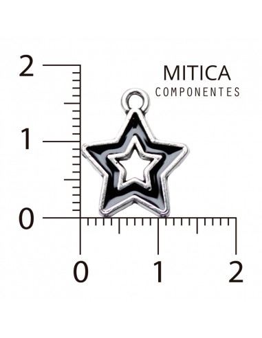 Dije Esmaltado Estrella Negro/Níquel...