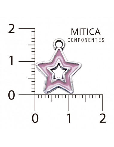 Dije Esmaltado Estrella Rosa/Níquel...
