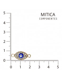 Ojo de Strass Dorado/Azul...