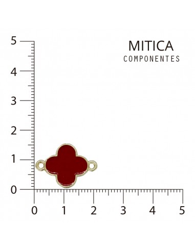 Dije Esmaltado Trébol Dorado/Rojo...
