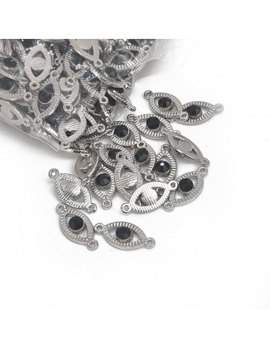 Dije strass níquel/negro TD2521 [1 u]